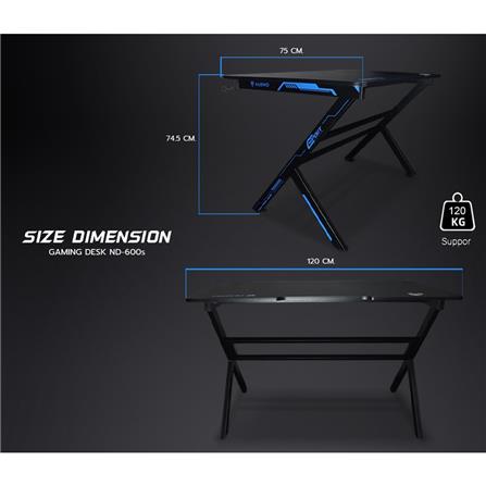 โต๊ะเกมมิ่ง NUBWO ND-600S สีดำ/แดง_5