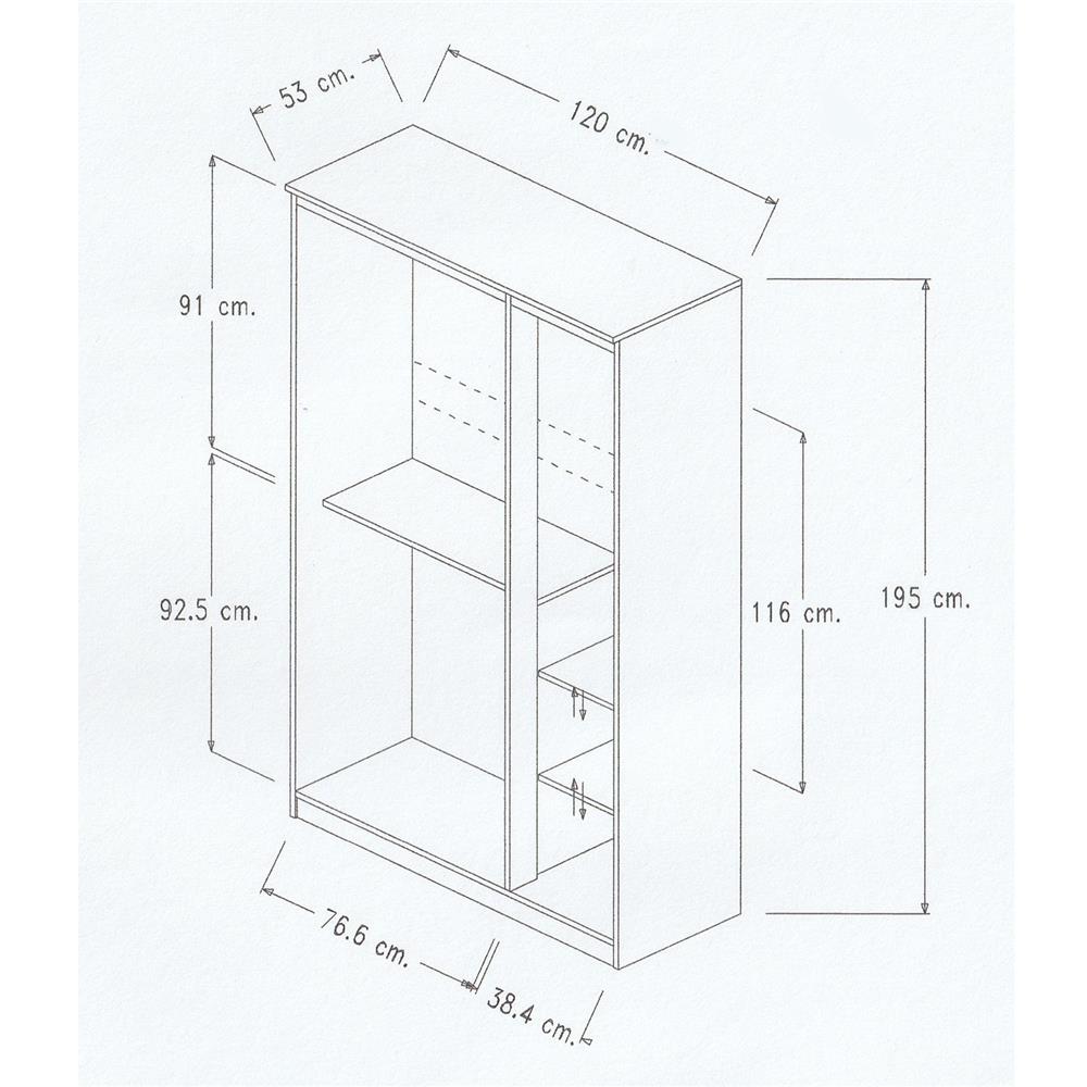 ตู้เสื้อผ้า 3 บานเปิด FURDINI THRU WD1254 120 ซม. สีออทตาวา/แซนด์สโตน