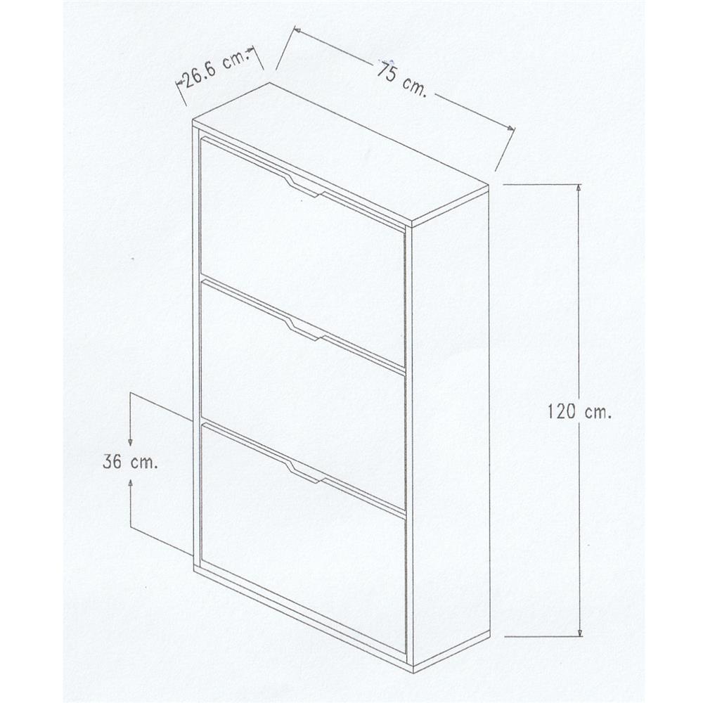 ตู้วางรองเท้า 3 ชั้น FURDINI SB7513 สีออทตาวา/แซนด์สโตน