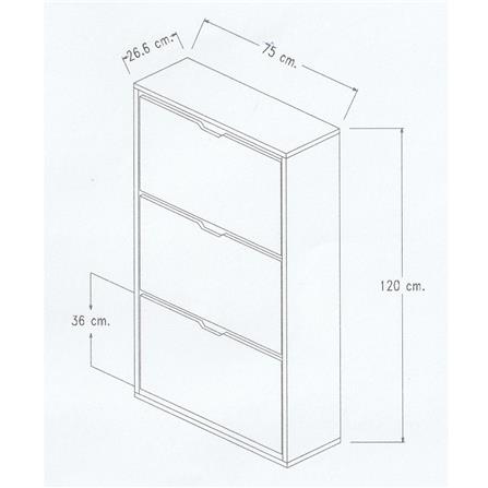 ตู้วางรองเท้า 3 ชั้น FURDINI SB7513 สีออทตาวา/แซนด์สโตน_6