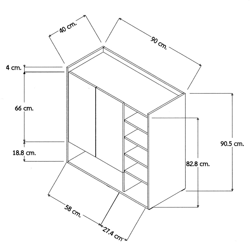 ตู้วางรองเท้า FURDINI SB9067 90 ซม. สีเชสนัท