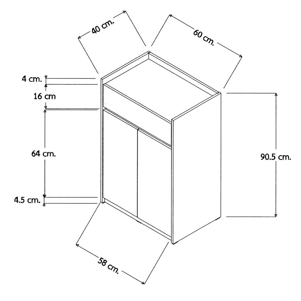ตู้วางรองเท้า FURDINI SB6066 60 ซม. สีออทตาวา/แซนด์สโตน