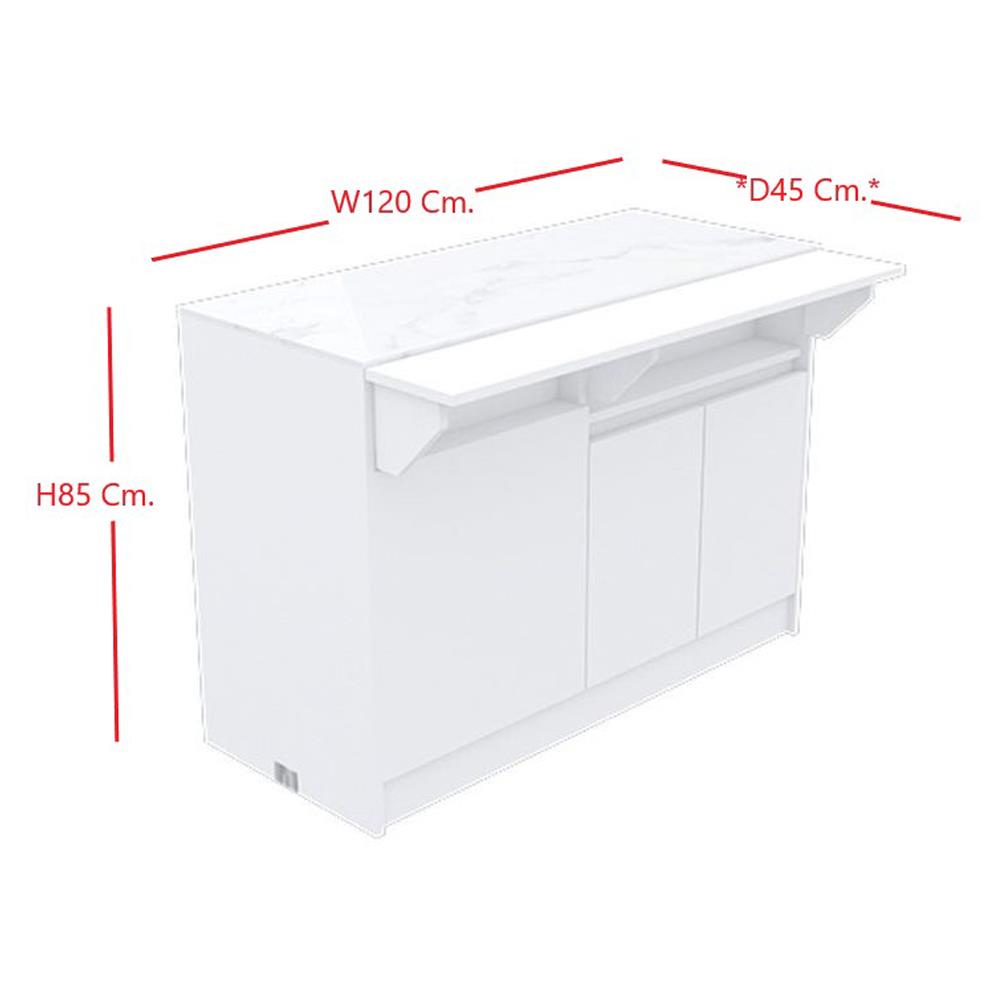 ตู้เตี้ย SB FURNITURE TEPPAN 19220511 120 ซม. สีขาว
