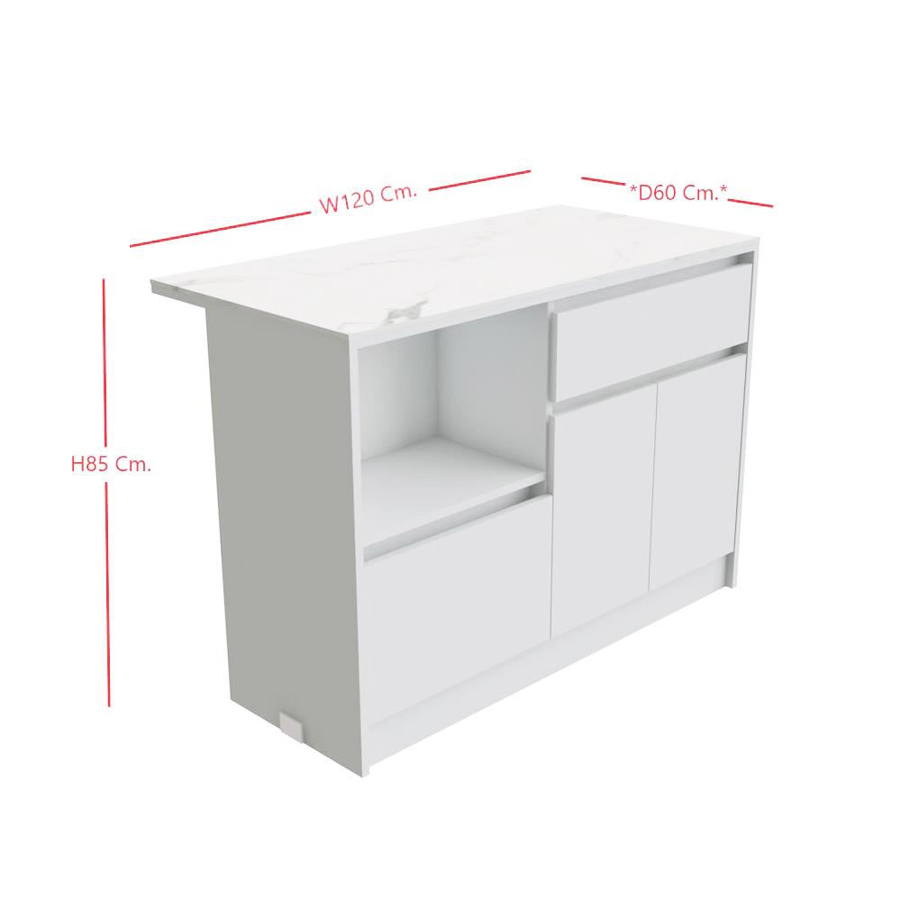 ตู้เตี้ย SB FURNITURE SO-BA 19220509 120 ซม. สีขาว