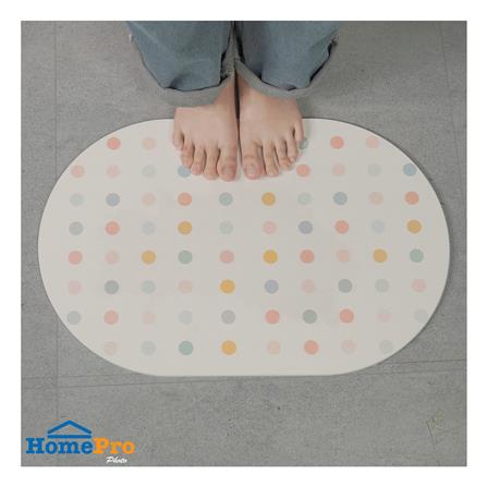 พรมหินเช็ดเท้า HOME LIVING STYLE DOT 39X60 ซม. สีขาว_5