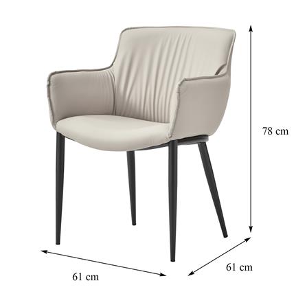 เก้าอี้ห้องอาหาร BENETTA SIENA PU สีเทา_8