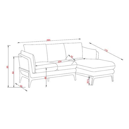 โซฟาเข้ามุมซ้าย BENETTA FLORENCE สีเทาอ่อน_7