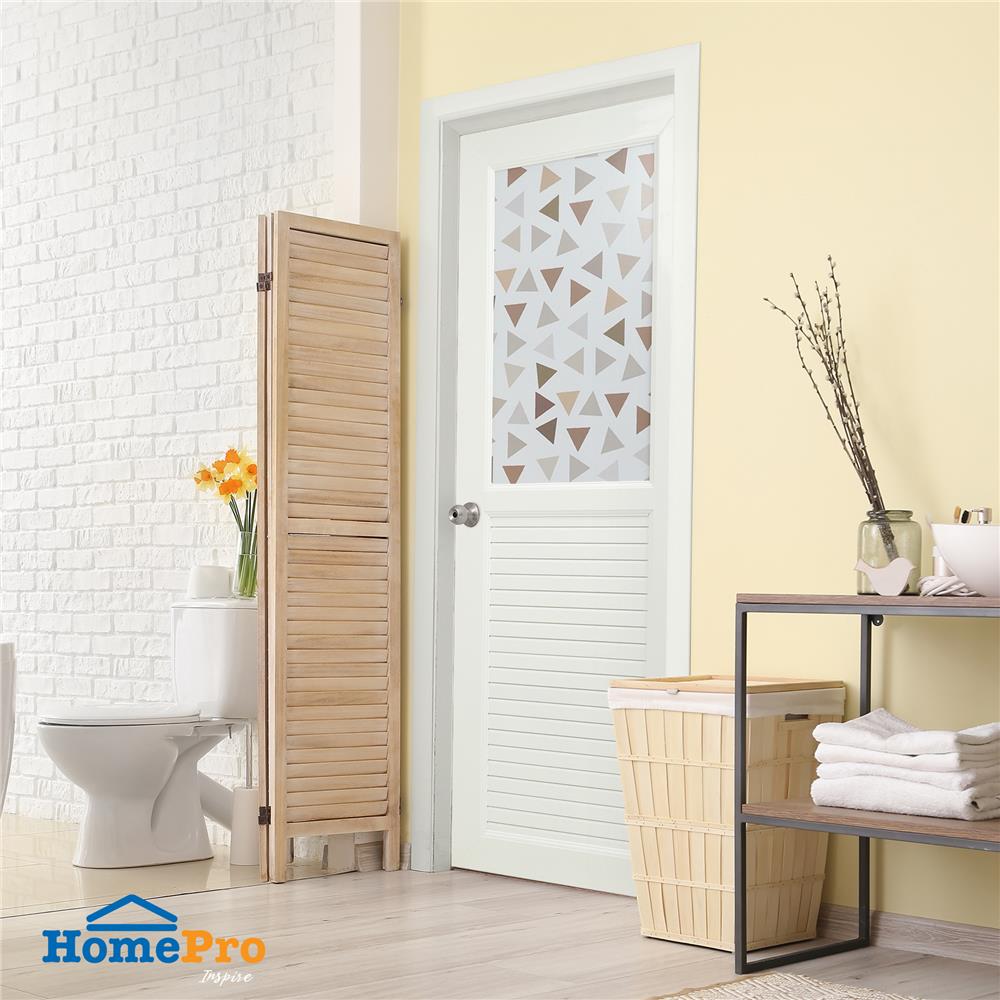 ประตูห้องน้ำ UPVC AZLE PYRAMID 70x200 ซม. สีขาว พร้อมวงกบ ไม่เจาะลูกบิด