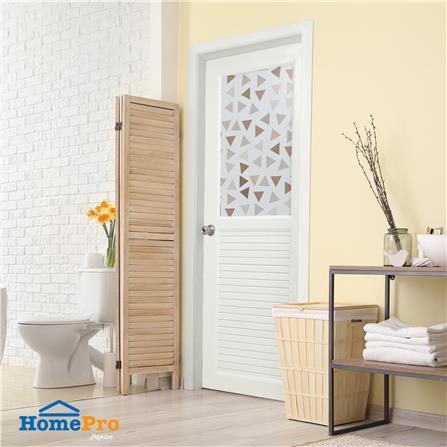 ประตูห้องน้ำ UPVC AZLE PYRAMID 70x200 ซม. สีขาว พร้อมวงกบ ไม่เจาะลูกบิด_6