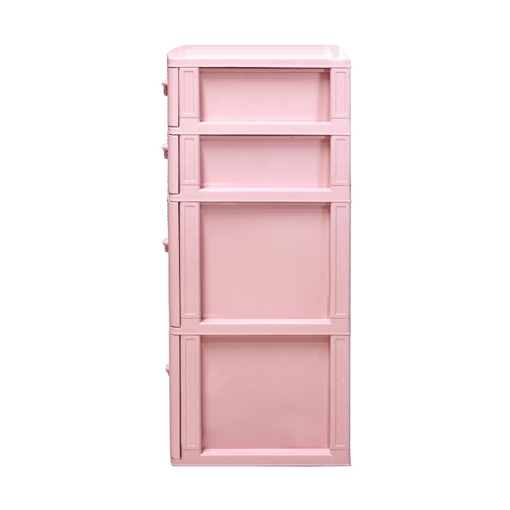 ตู้ลิ้นชักหวาย 4 ชั้น ME LIVING 42x49x110 ซม. สีชมพู