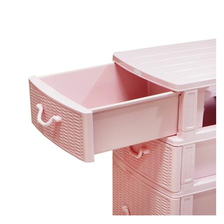 ตู้ลิ้นชักหวาย 4 ชั้น ME LIVING 42x49x110 ซม. สีชมพู_4