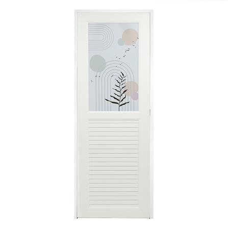 ประตูห้องน้ำ UPVC AZLE FEEL 70X200 ซม. สีขาว พร้อมวงกบ ไม่เจาะลูกบิด_0