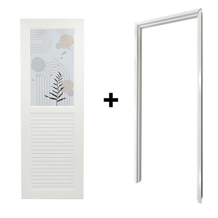ประตูห้องน้ำ UPVC AZLE FEEL 70X200 ซม. สีขาว พร้อมวงกบ ไม่เจาะลูกบิด_4