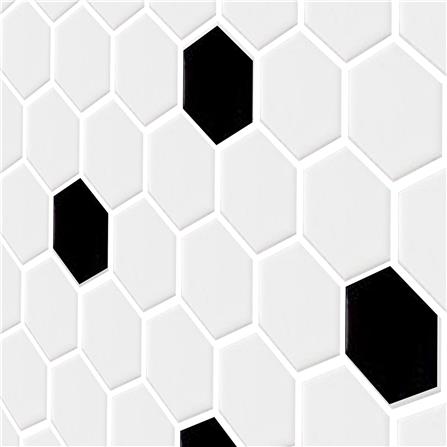 โมเสคพอร์ซเลน 26.5x31 ซม. TARA ไวท์ เฮค ดอท 1 ทูโทน_1