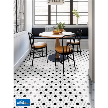 โมเสคพอร์ซเลน 26.5x31 ซม. TARA ไวท์ เฮค ดอท 1 ทูโทน_2