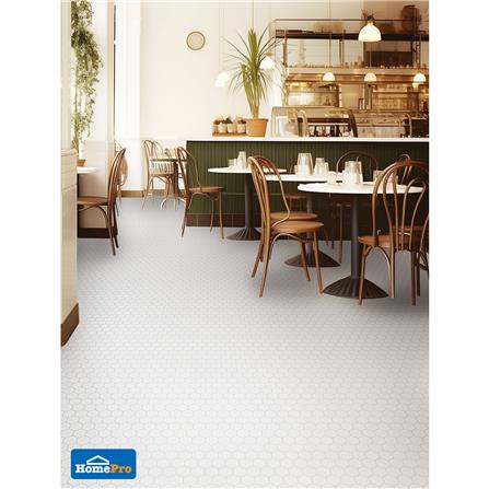 โมเสคพอร์ซเลน 26.5x31 ซม. TARA ไทนี่ ไวท์ เฮค กลอส ขาว_2