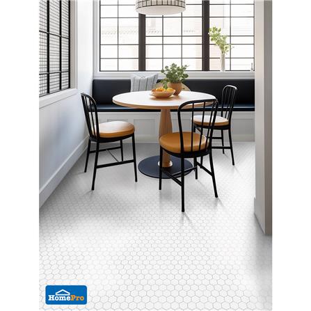 โมเสคพอร์ซเลน 26.5x31 ซม. TARA ไทนี่ ไวท์ เฮค กลอส ขาว_3