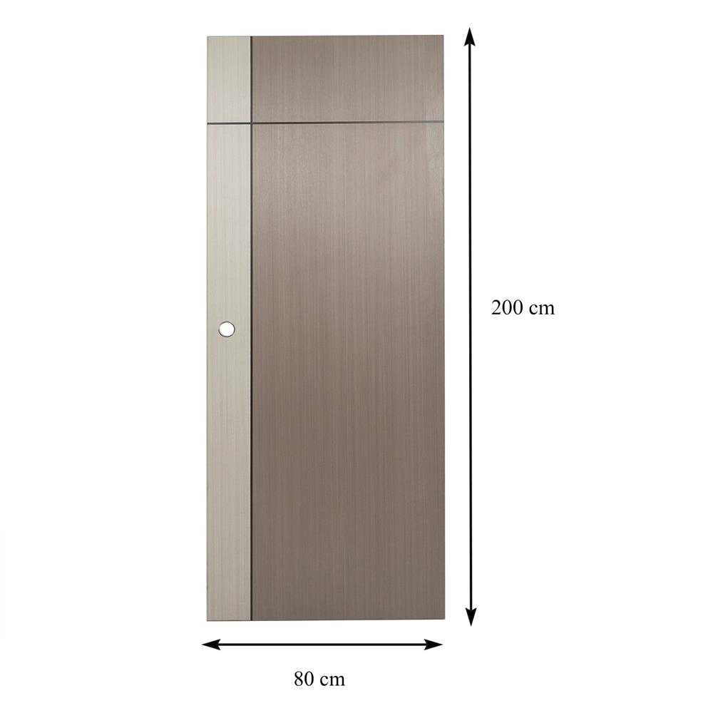 ประตูภายใน UPVC AZLE L0A-G2C 80X200 ซม. สี ASH/STONE GREY เจาะลูกบิด