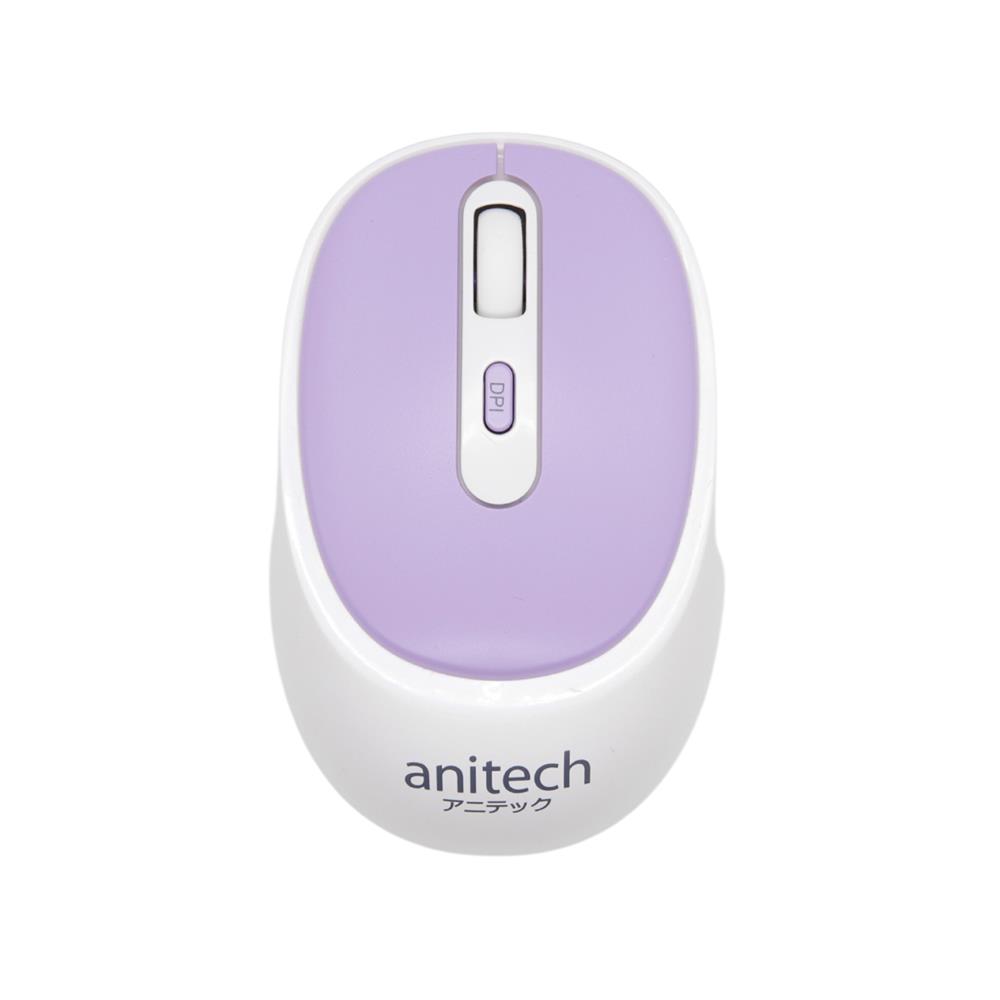 ชุดคีย์บอร์ดและเมาส์ไร้สาย ANITECH OPA812 สีม่วง