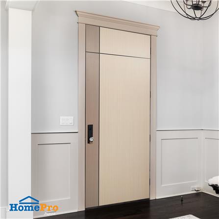 ประตูภายใน UPVC AZLE L0A-G2C 80X200 ซม. สี WALNUT/BEECH เจาะลูกบิด_4