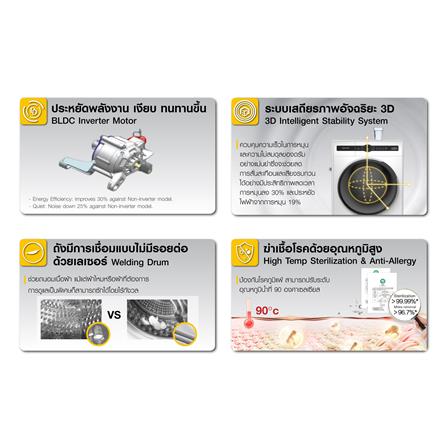 เครื่องซักผ้าฝาหน้า SHARP ES-FH10AT-W 10 กก. 1400 รอบ อินเวอร์เตอร์ สีขาว_5