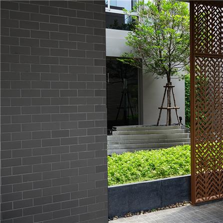 กระเบื้องดินเผา 4x8 นิ้ว KENZAI เอ็กทรูด ไทล์ ชาร์โคล 30P_2