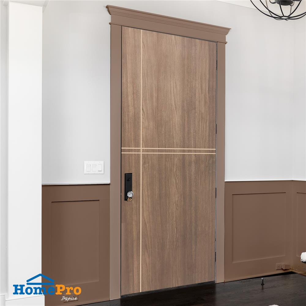 ประตูภายในเมลามีน AZLE L-03 80X200 ซม. สีน้ำตาล ไม่เจาะลูกบิด