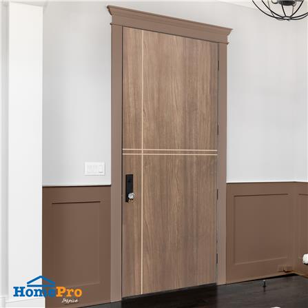 ประตูภายในเมลามีน AZLE L-03 80X200 ซม. สีน้ำตาล ไม่เจาะลูกบิด_2