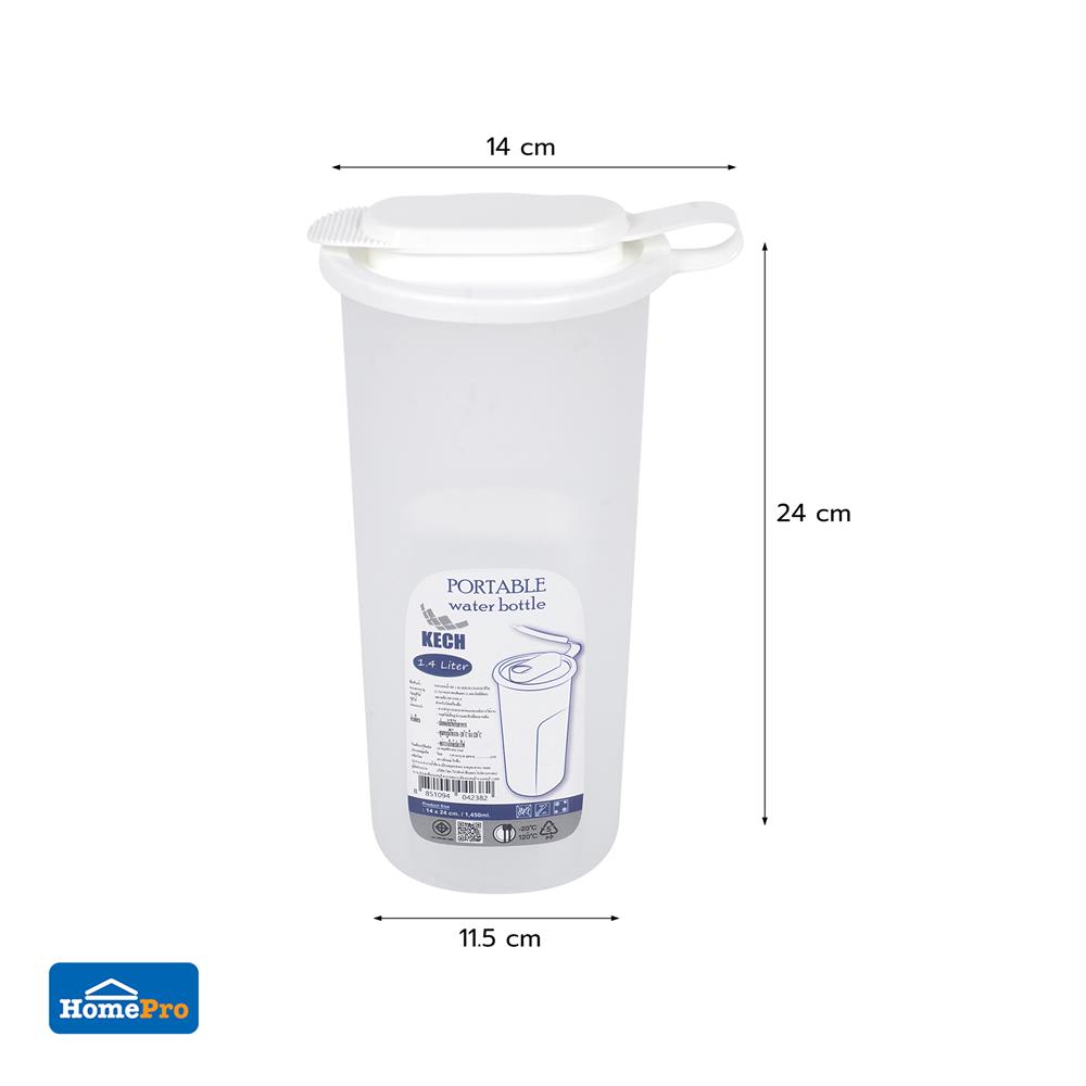 กระบอกน้ำ PP 1.4 ลิตร KECH CLOUD สีใส