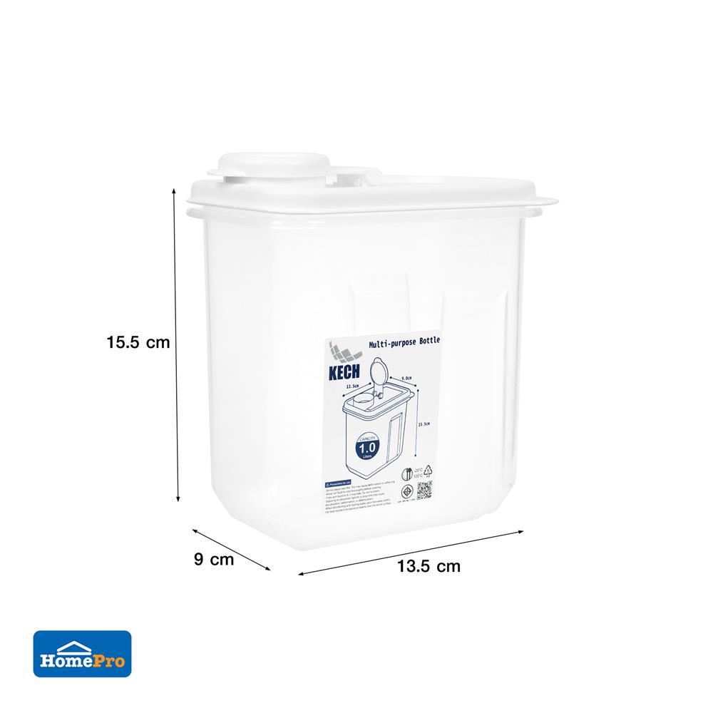 ขวดโหล PP ฝาดึง KECH CLOUD 1 ลิตร สีใส