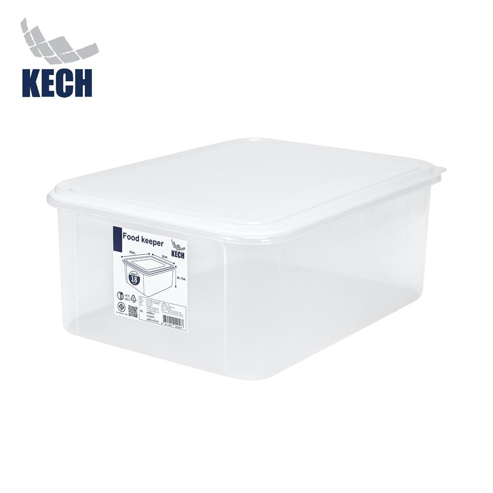 กล่องอาหารเหลี่ยม 18 ลิตร KECH CLOUD สีใส