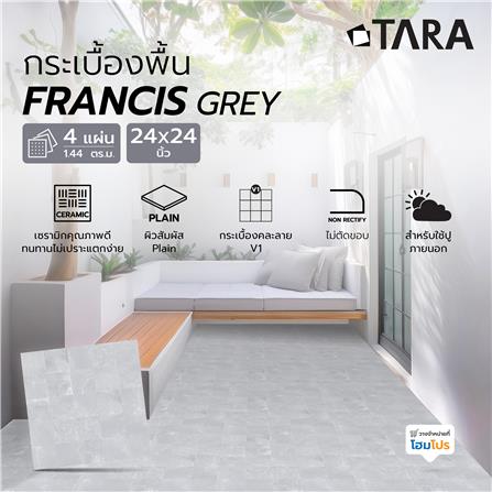 กระเบื้องพื้น 60x60 ซม. TARA ฟรานซิส เทา PM 1.44 ตร.ม._5