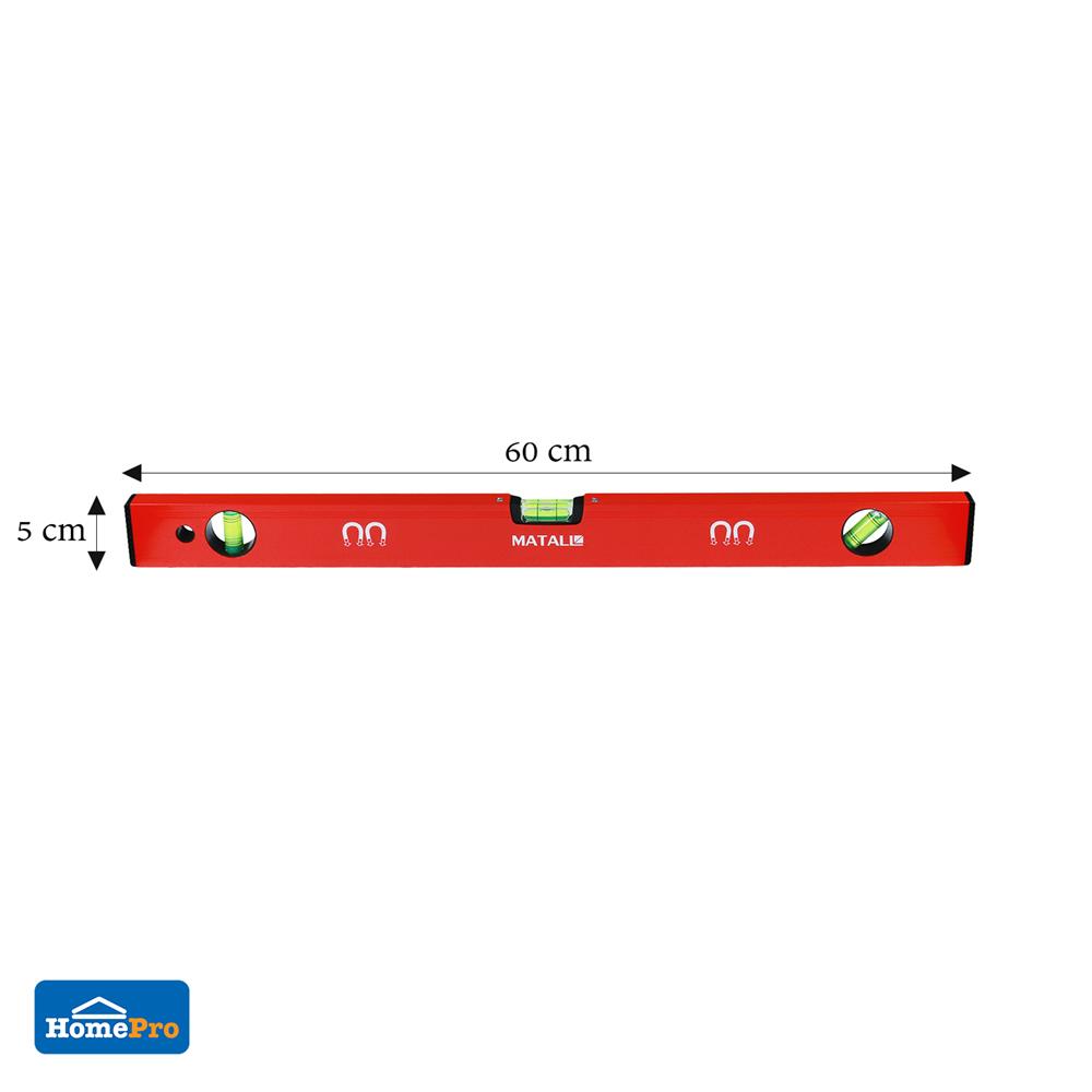 ระดับน้ำอะลูมิเนียมแถบแม่เหล็ก MATALL BOX 24 นิ้ว