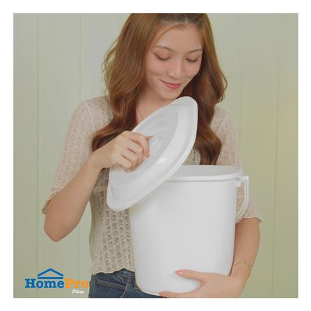 ถังข้าวสารพลาสติกเหลี่ยม 10 กก. KECH CLOUD สีขาว_4