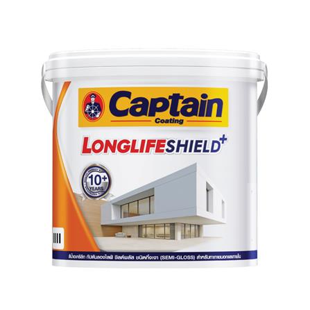 สีน้ำทาภายนอก ชนิดกึ่งเงา CAPTAIN LONGLIFESHIELDPLUS BASE A 2.5 แกลลอน_0
