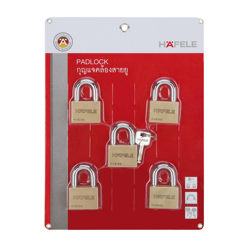 กุญแจคีย์อะไลก์ HAFELE 482.01.989 45 มม. สีทองเหลือง 5 ตัว/ชุด