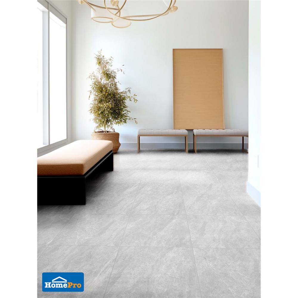 กระเบื้องพื้นพอร์ซเลน 60x60 ซม. TARA เบลเลน ไลท์เกรย์ A 1.44 ตร.ม.