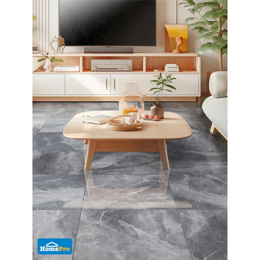 กระเบื้องพื้นพอร์ซเลน 60x60 ซม. TARA ฟาเดีย ดาร์กเกรย์ A 1.44 ตร.ม.