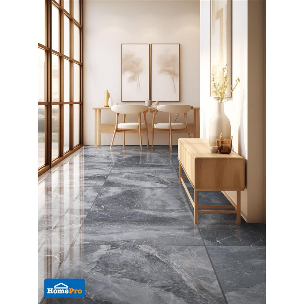 กระเบื้องพื้นพอร์ซเลน 60x60 ซม. TARA ฟาเดีย ดาร์กเกรย์ A 1.44 ตร.ม.