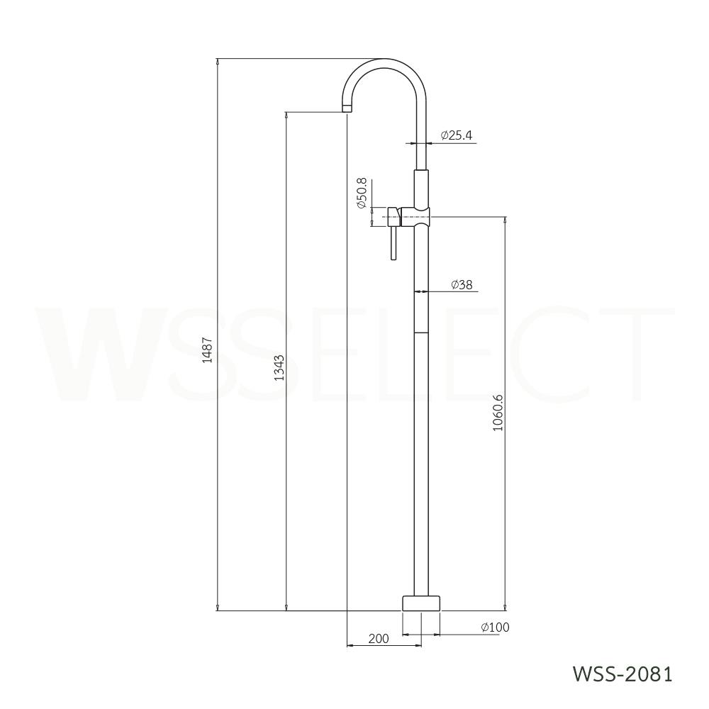 ก๊อกผสมอ่างอาบ WS WSS-2081 สีสเตนเลส