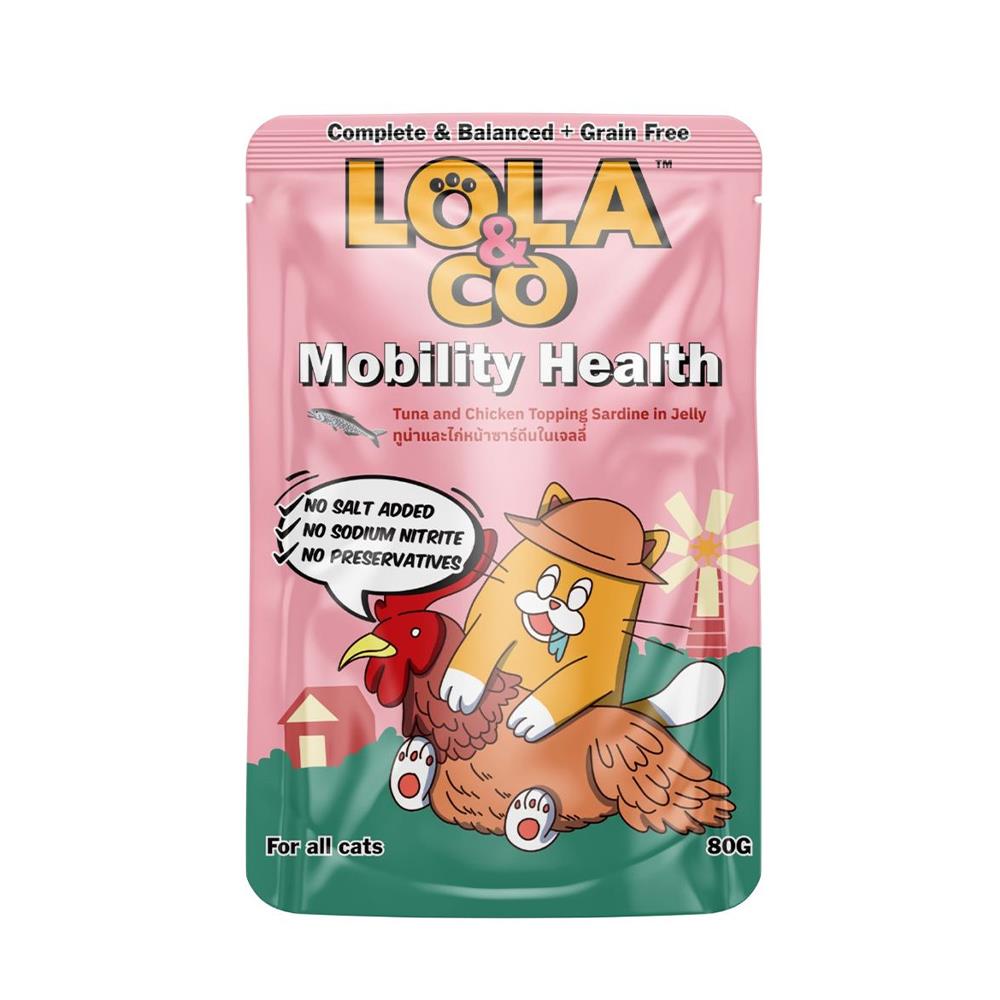 อาหารเปียกแมว LOLA&CO TUNA CHICKEN TOPPING SARDINE IN JELLY 80 ก.