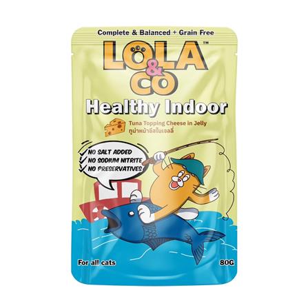 อาหารเปียกแมว LOLA&CO HEALTHY INDOOR TUNA TOPPING CHEESE IN JELLY 80 ก._0