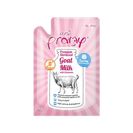 นมแพะสำหรับลูกสุนัขและแมว PRAMY GOAT MILK COLOSTRUM TAURINE 60 ก._0