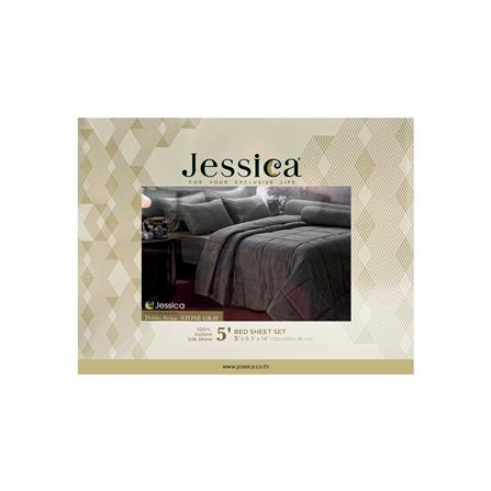 ชุดผ้าปูที่นอน 5 ฟุต 5 ชิ้น JESSICA STRIPE 20075-STONE GRAY_3