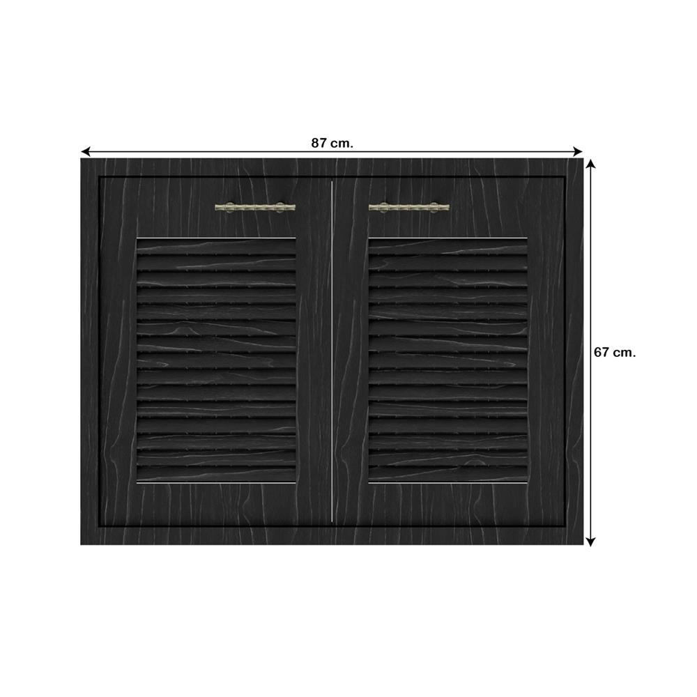 บานซิงค์คู่เกล็ดเต็ม JUPITER GLORY OAK 83x63 ซม. สีดำ