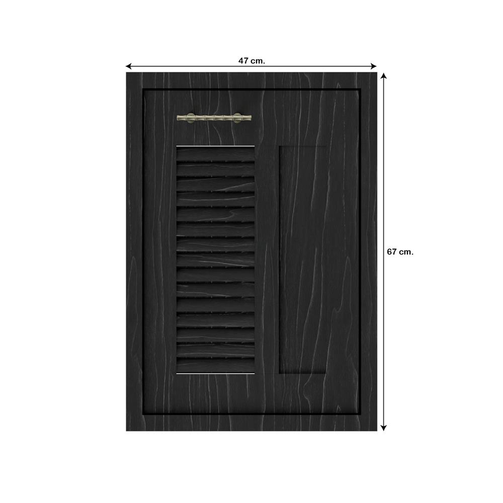 บานซิงค์เดี่ยวเกล็ดผสม JUPITER GLORY OAK 47x67 ซม. สีดำ