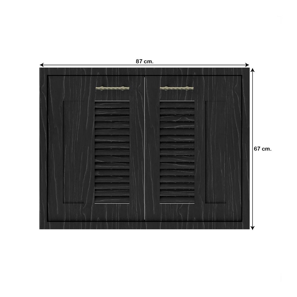 บานซิงค์คู่เกล็ดผสม JUPITER GLORY OAK 83x63 ซม. สีดำ