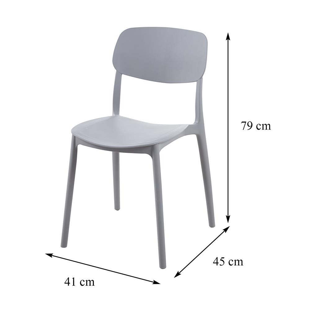 เก้าอี้พลาสติก SPRING GIN สีเทา