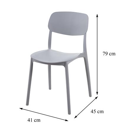 เก้าอี้พลาสติก SPRING GIN สีเทา_8