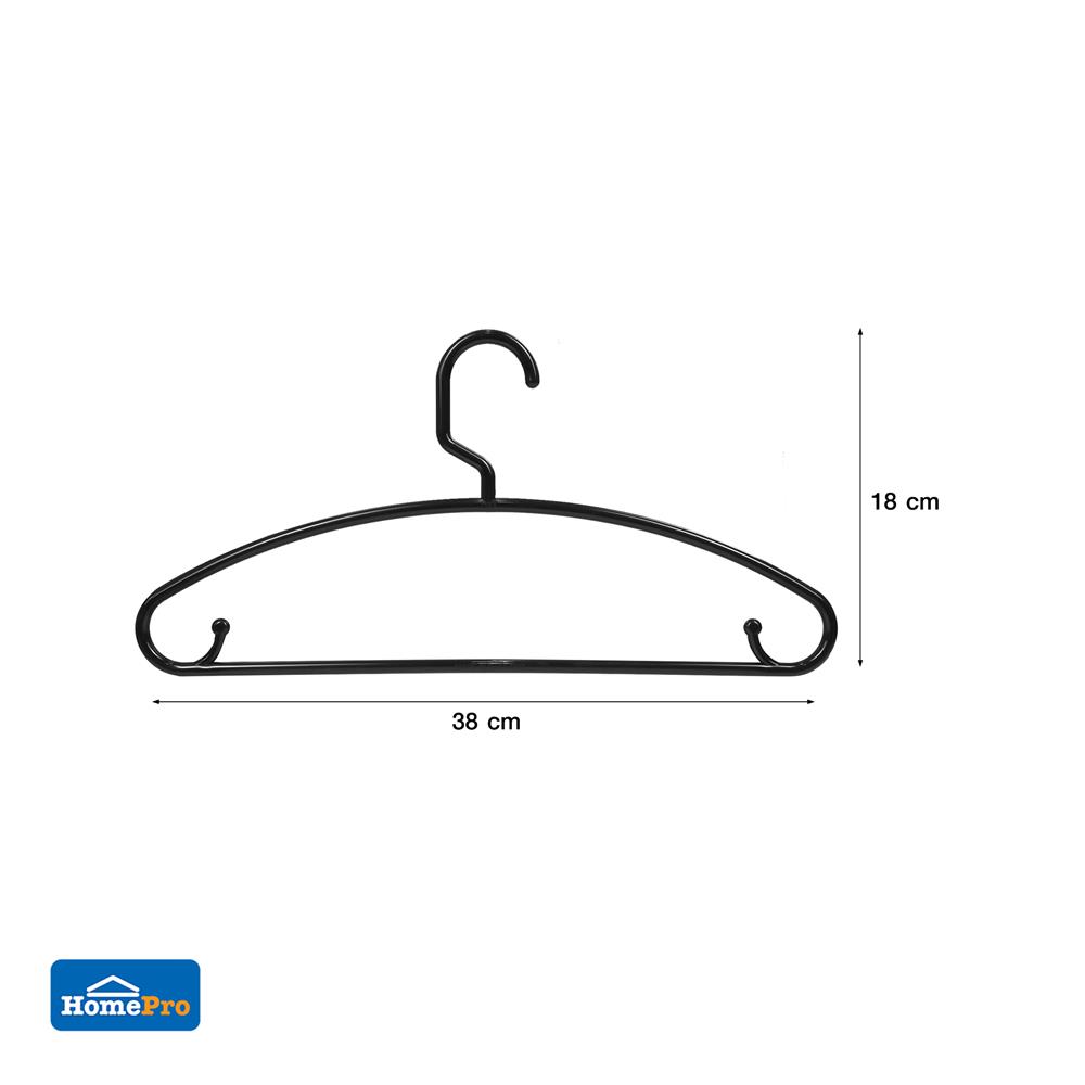 ไม้แขวนเสื้อ PLIM H-023 สีดำ แพ็ก 6 ชิ้น